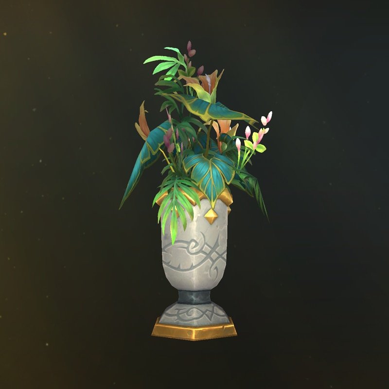 plantas tropicales de distintos colores en un jarrón blanco