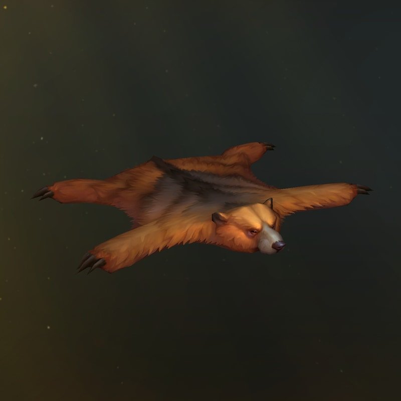 Una piel de oso marrón estirada