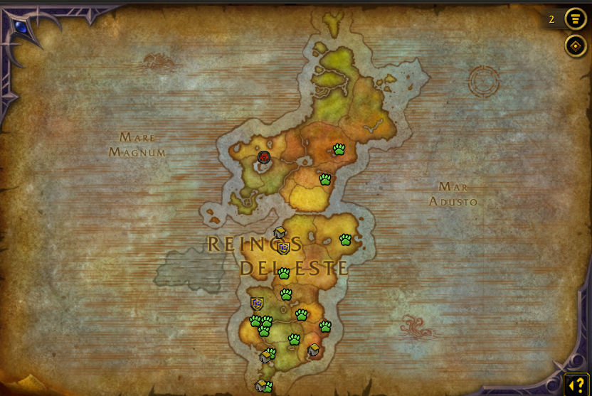 Midnight: Mapa actualizado de los Reinos del Este