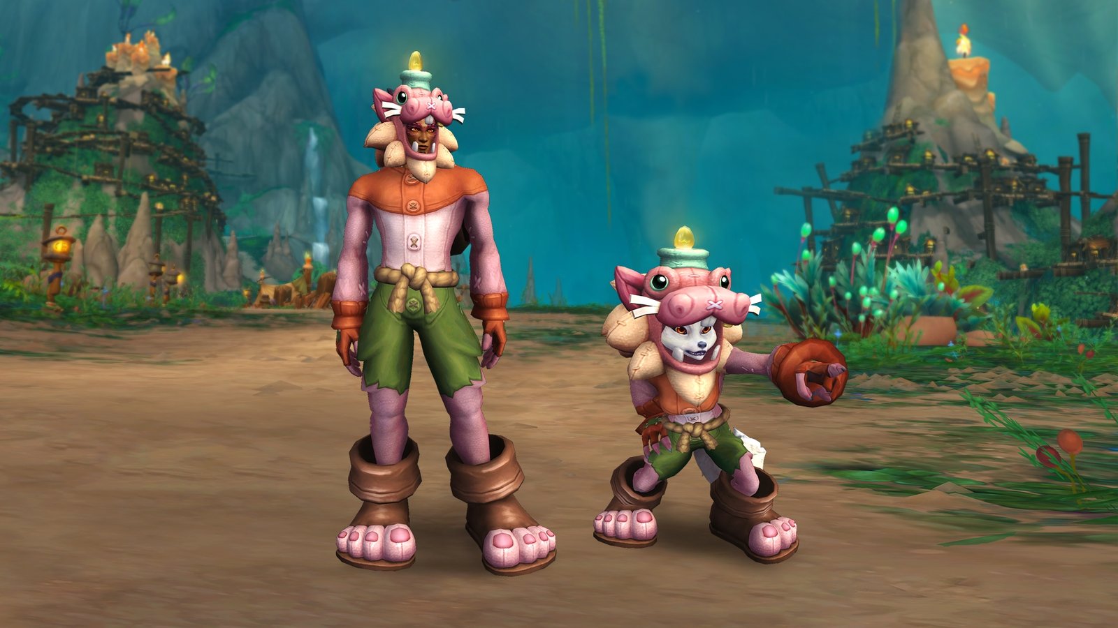 Mono de kóbold luz de vela rosa