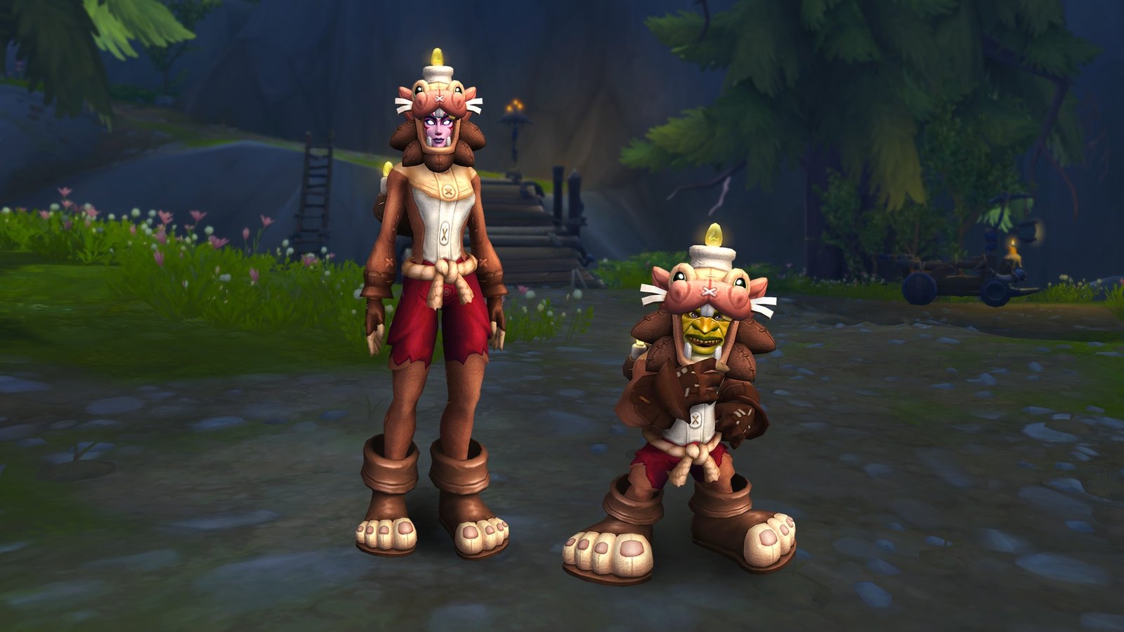 Mono de kóbold luz de vela marrón