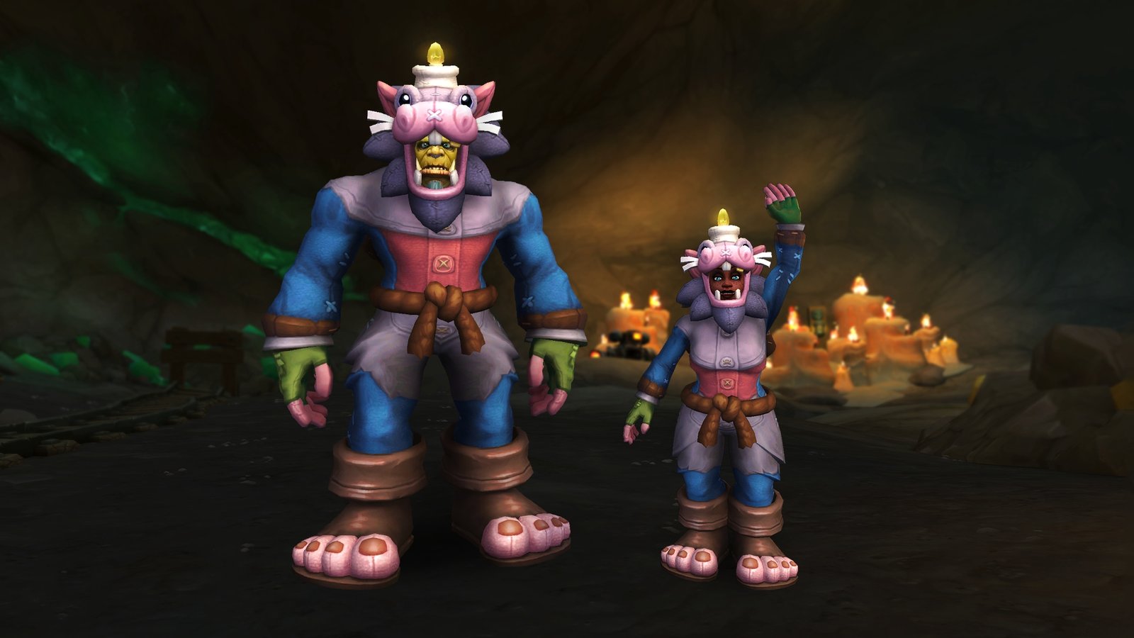 Mono de kóbold luz de vela azul